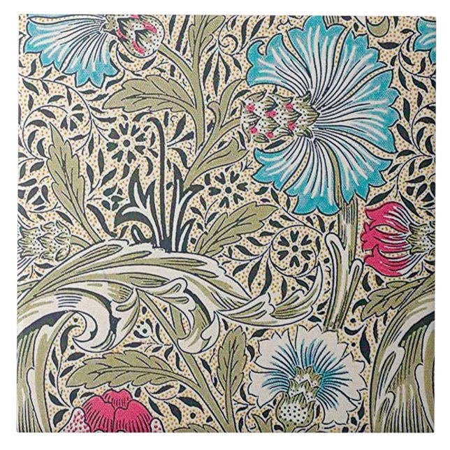 Azulejo De Cerâmica Corncockle, William Morris (Frente)