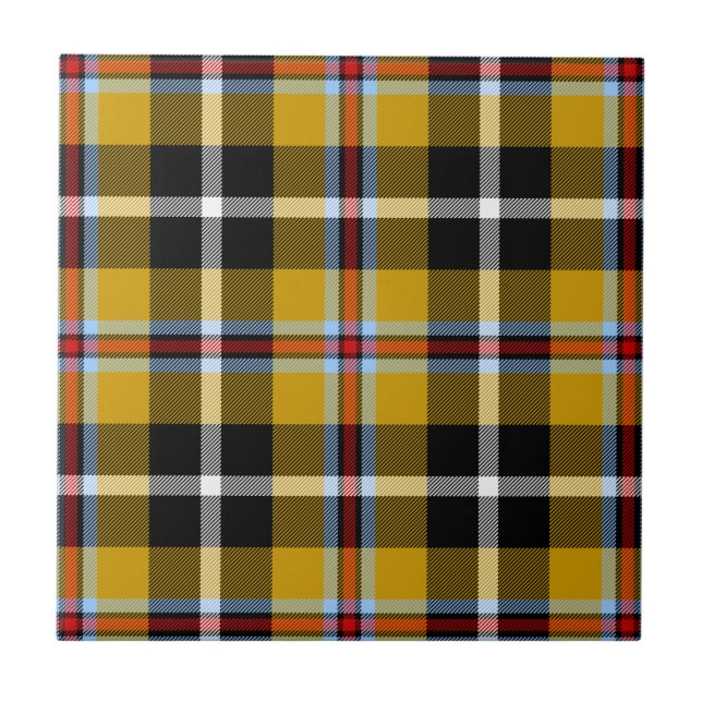 Azulejo De Cerâmica Cornish National Tartan Yellow and Black Xadrez (Frente)