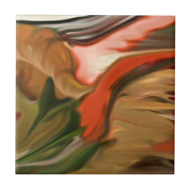 Azulejo De Cerâmica Cornucopia Abstrato Art (Frente)