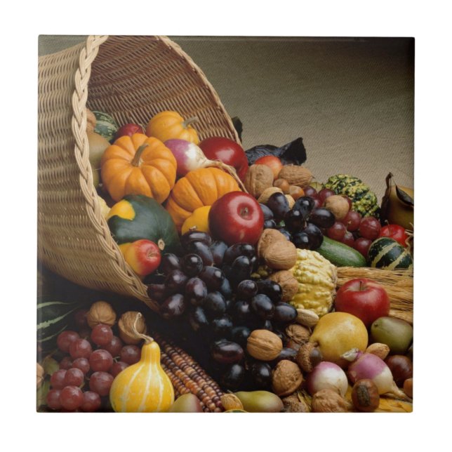 Azulejo De Cerâmica Cornucopia, Corno de abundância (Frente)