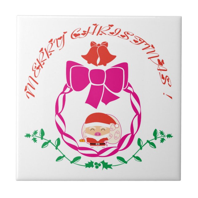 Azulejo De Cerâmica Coroa de Natal (Frente)