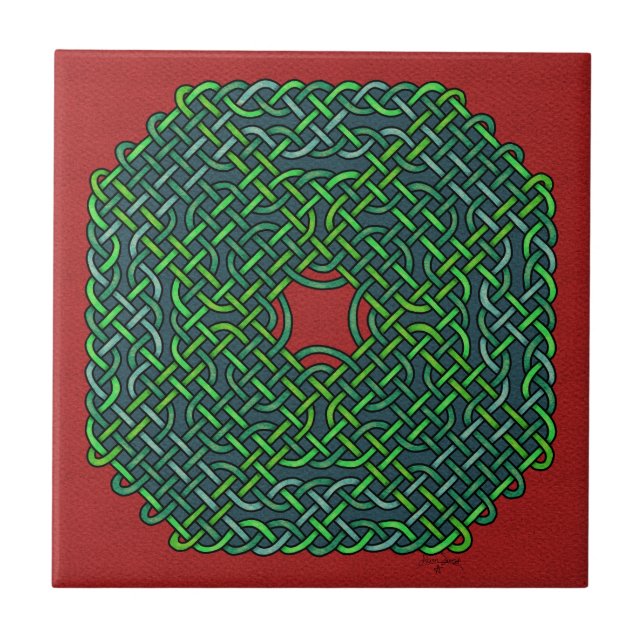 Azulejo De Cerâmica coroa de nó celta (Frente)