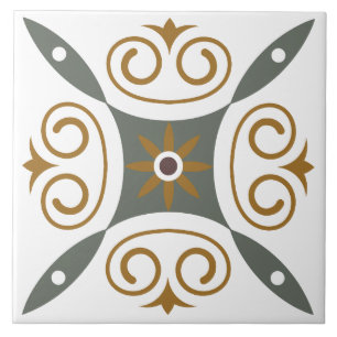 Azulejo De Cerâmica Coroa mediterrânica italiana clássica e contemporâ