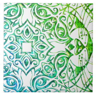 Azulejo De Cerâmica Corpo Metálico - Olhar Gato Arte Legal Mandala Cer