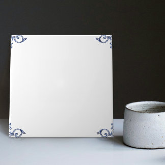 Azulejo De Cerâmica Correspondência Mistura Azul Holandesa Delft Vazia