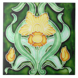 Azulejo De Cerâmica Corrida cerâmica - Art Nouveau Primavera Daffodil