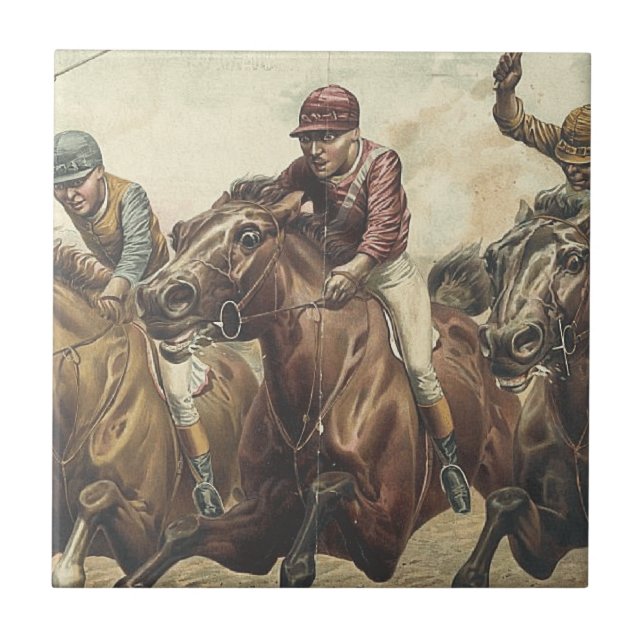 Azulejo De Cerâmica Corrida de cavalos SUPERIOR (Frente)
