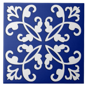 Azulejo De Cerâmica Corta-lápis - branco sobre azul-lapis