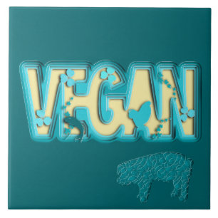 Azulejo De Cerâmica Corte de papel vegetariano