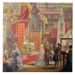 Azulejo De Cerâmica Corte medieval, projetada por Pugin, placa 40 de "