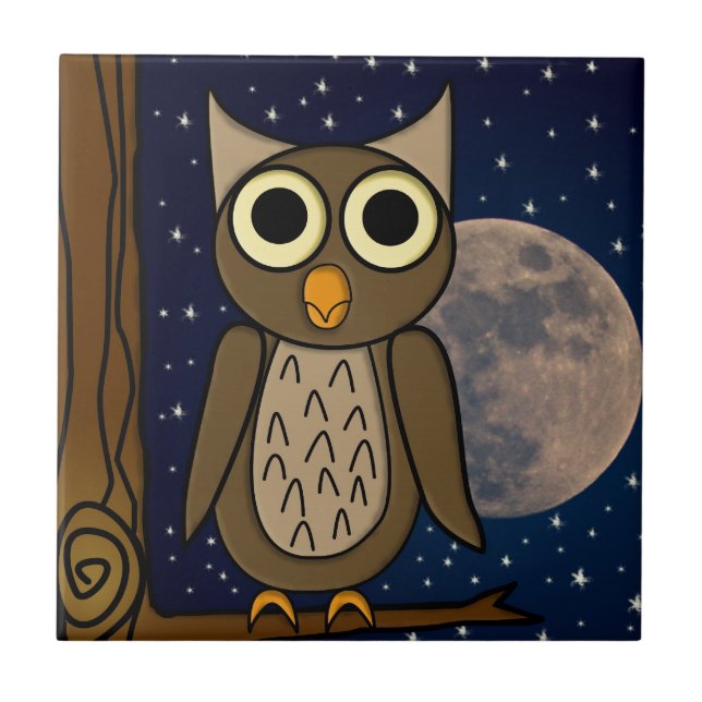 Azulejo De Cerâmica Coruja (Frente)