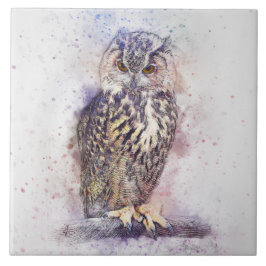 Azulejo De Cerâmica Coruja abstrata