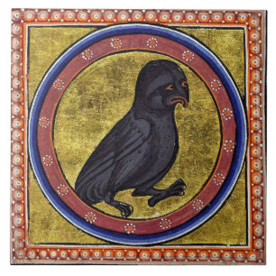Azulejo De Cerâmica Coruja Bestiária da Aberdeen Medieval