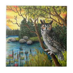 Azulejo De Cerâmica Coruja Bird 68
