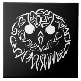 Azulejo De Cerâmica Coruja Branca e Negra