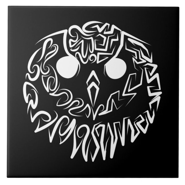 Azulejo De Cerâmica Coruja Branca e Negra (Frente)