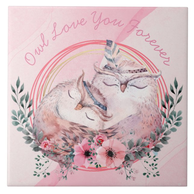 Azulejo De Cerâmica Corujas Cutes (Frente)