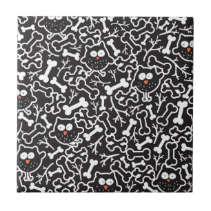 Azulejo De Cerâmica Corujas e ossos