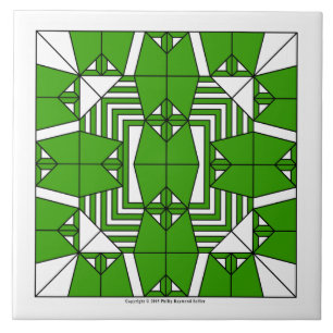 Azulejo De Cerâmica Corujas Verdes
