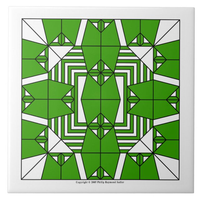 Azulejo De Cerâmica Corujas Verdes (Frente)