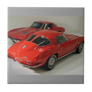 Azulejo De Cerâmica Corvette Vermelho da Janela Dividida Clássica
