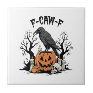 Azulejo De Cerâmica Corvo Engraçado, F-Caw-F, Corvo Caveira, Corvo Gót