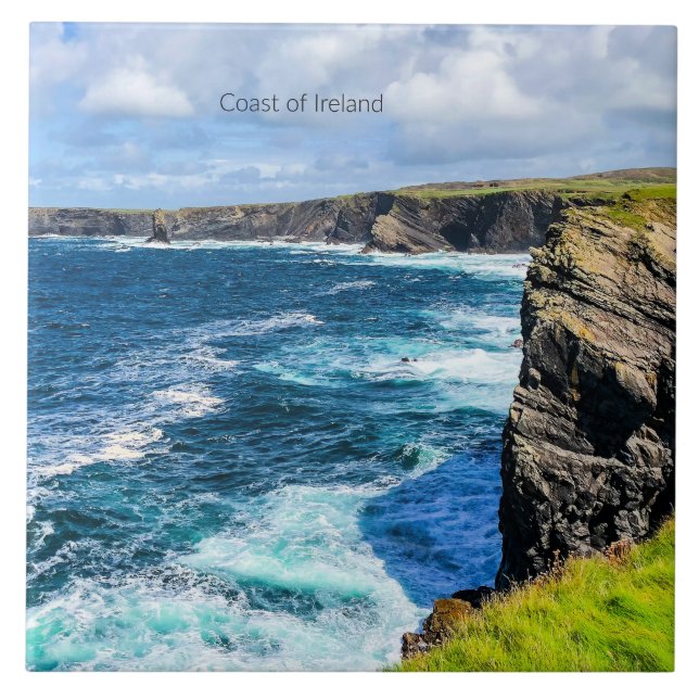 Azulejo De Cerâmica Costa da Irlanda, fotografia, (Frente)