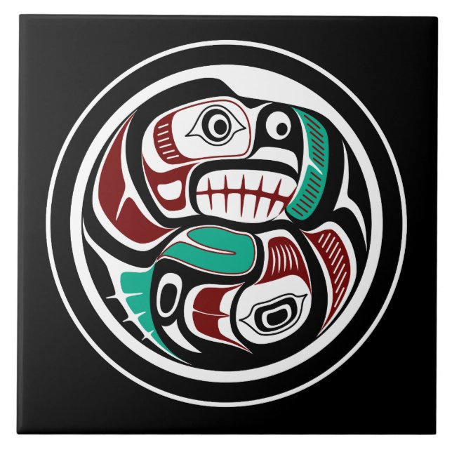 Azulejo De Cerâmica Costa do Pacífico Noroeste - Otter perseguindo Sal (Frente)