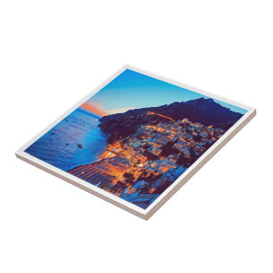 Azulejo De Cerâmica costa ldp POSITANO Amalfi - pôr do sol tirado pel