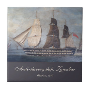 Azulejo De Cerâmica Costa Negra Anti-Escravidão do Navio Clipper Zanzi