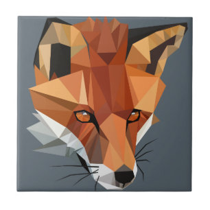 Azulejo De Cerâmica Costume do Fox do polígono
