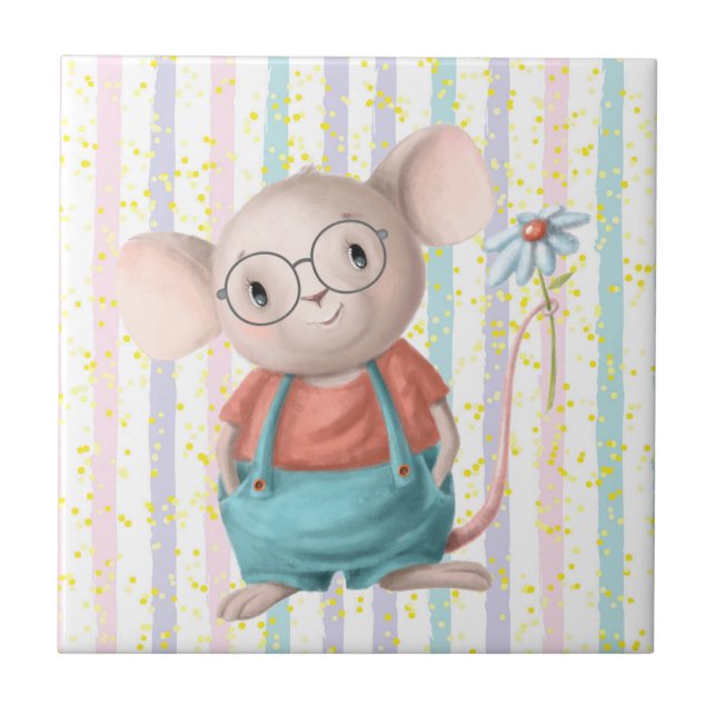 Azulejo De Cerâmica Cotovelo-d-água Cotovelo-cotovelo, Rato, Arte Anim (Frente)