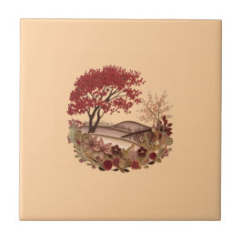 Azulejo De Cerâmica Cottage core Countryside in the Autumn ceramic