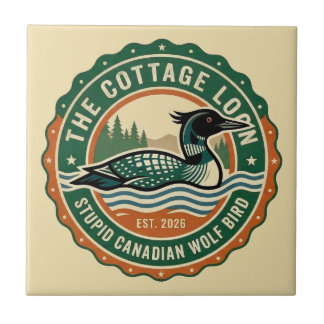 Azulejo De Cerâmica Cottage Loon Stupid Canadian Wolf Bird 