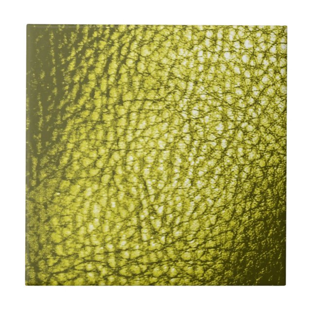 Azulejo De Cerâmica Couro Verde Amarelo Faux - Sólido Design (Frente)