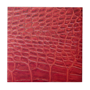 Azulejo De Cerâmica Couro vermelho do jacaré do falso