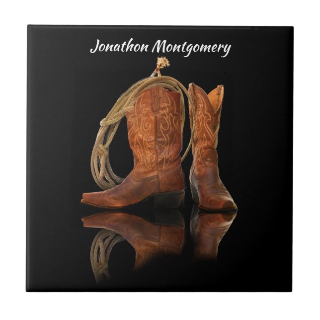 Azulejo De Cerâmica Cowboy Hat and Rope (Frente)