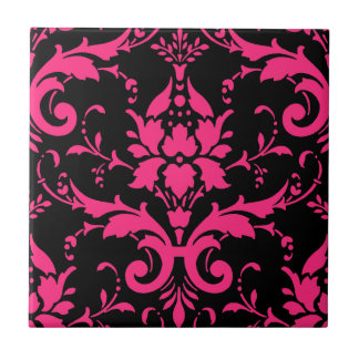 Azulejo De Cerâmica Cozinha Correspondente a Damasco Rosa e Negro