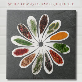 Azulejo De Cerâmica Cozinha de Arte Bloom Spice