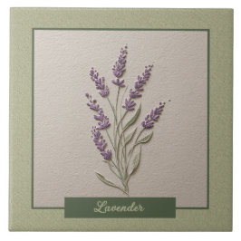 Azulejo De Cerâmica Cozinha de Erva Lavanda Roxa Relevo Falso