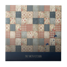 Azulejo De Cerâmica Cozinha de Família Personalizada com Remendo de Pa