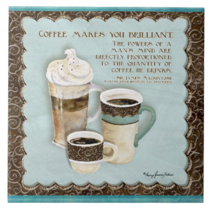 Azulejo De Cerâmica Cozinha do café de Java Latte do café & do