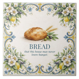 Azulejo De Cerâmica Cozinha do Pão Toscano Bênção Mediterrâneo