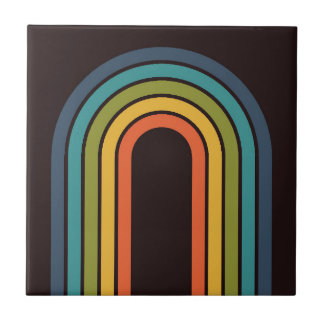 Azulejo De Cerâmica Cozinha Personalizada Padrão de Teal Laranja Casta