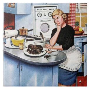 Azulejo De Cerâmica Cozinha retrô vintage engraçada