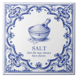Azulejo De Cerâmica Cozinha Salgada Bênção Azul Mediterrâneo