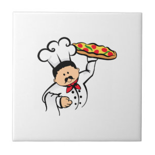 AZULEJO DE CERÂMICA  COZINHEIRO CHEFE DA PIZZA