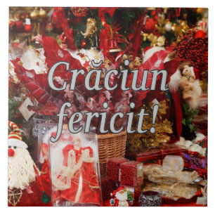 Azulejo De Cerâmica Crăciun fericit! Feliz Natal no wf romeno