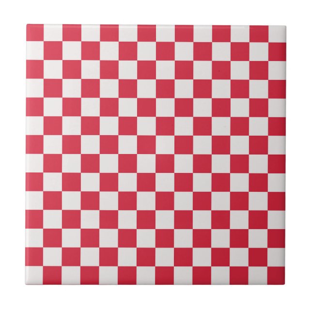 Azulejo De Cerâmica Cranberry fizz checkerboard pattern (Frente)