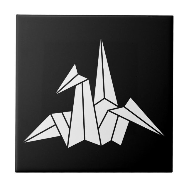 Azulejo De Cerâmica Crane de papel (Frente)